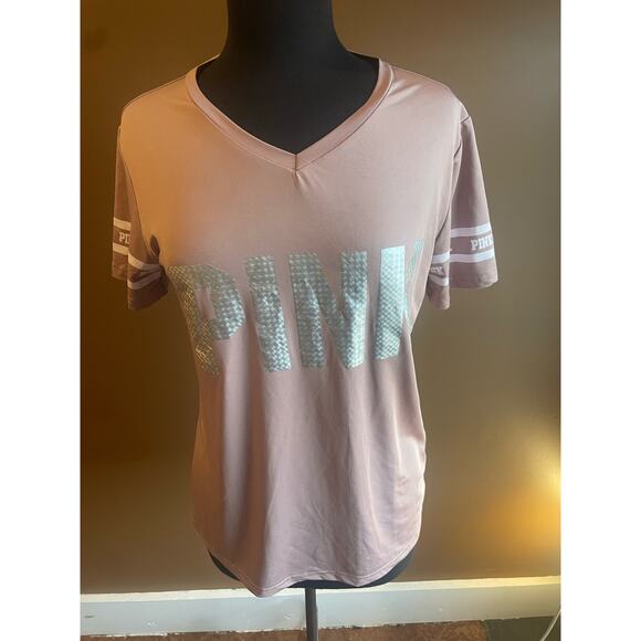 Women's Large Pink V Neck Top Unknown Brand GUC - Picture 1 of 7